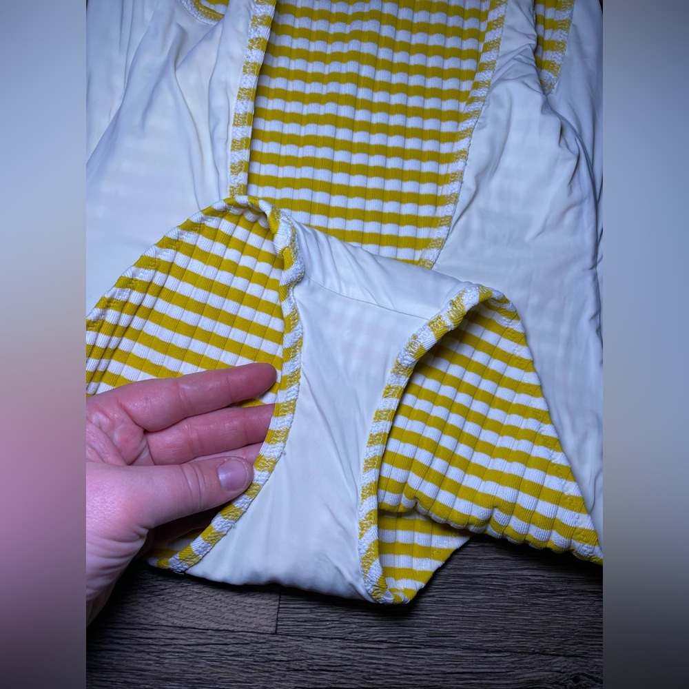 Solid & Striped Yellow Checkered One Piece Swimsu… - image 5